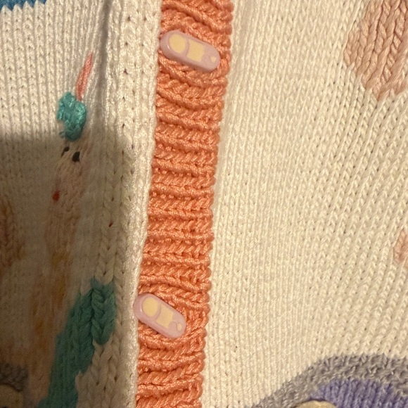 90's Vintage Berek Marta D Hand Knit Baby Stork Sweater - Picture 7 of 7